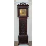A 19th century carved oak longcase clock,