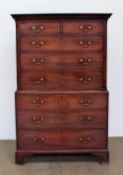 A 19th century mahogany chest on chest,