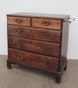 A 19th century oak chest,