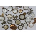 A Goliath desk pocket watch with an enamel dial and Roman numerals together with a collection of