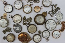 A Goliath desk pocket watch with an enamel dial and Roman numerals together with a collection of