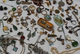 Assorted costume jewellery including earrings, cuff links,