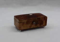 A 19th century tortoiseshell box and cover of rectangular form,