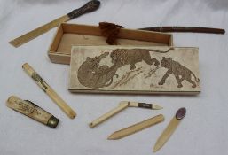 An early 20th century ivory pen box, of rectangular form,