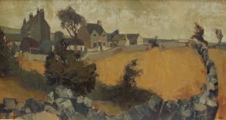 Audrey Hind Cottages Oil on board Signed 60 x 114cm IMPORTANT: Artists resale rights may be