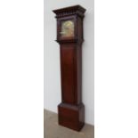 An 18th century oak long case clock,