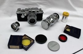 Leica - a IIIF camera chrome and leather finish, serial number 692762,