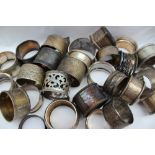Assorted silver napkin rings,