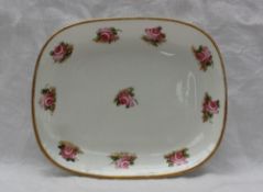 A Swansea porcelain teapot stand, of rectangular form with rounded corners,