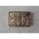 An Elizabeth II silver castle top snuff box, Birmingham 1977, maker SJ Rose & Son,