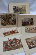 After Robert Dudley Figures dueling in front of a castle A print Together with six others
