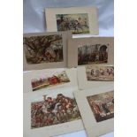 After Robert Dudley Figures dueling in front of a castle A print Together with six others