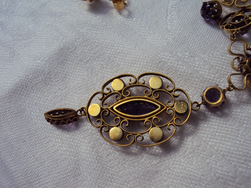 An amethyst and seed pearl necklace, - Image 4 of 5