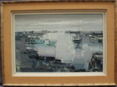 David Smith Southwold Harbour Oil on canvas Signed and dated 1954 Inscribed verso and label for The