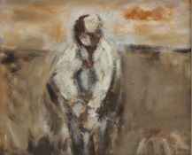 Will Roberts Man digging Oil on canvas Initialled to the front and reverse, dated 1999 23.5 x 28.