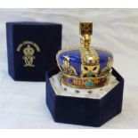 A Royal Crown Derby bone china paperweight in the form of a crown,