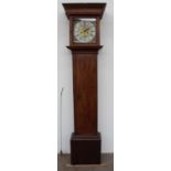 An 18th century and later oak long case clock,