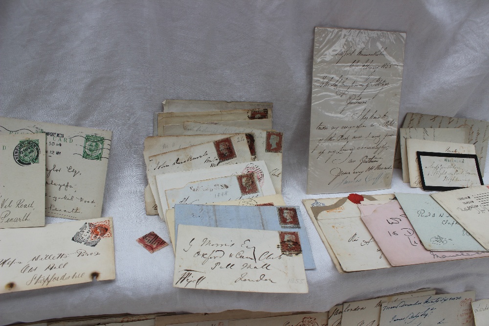 Postal History - a collection of letter fronts and postcards including Penny red covers, - Image 2 of 3