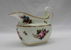 A 19th century Swansea porcelain cream jug, moulded with a basket weave and swags,