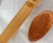 A 1998 Steve Watkin benefit year signed cricket bat for Glamorgan County Champions 1997 together