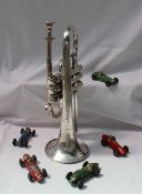 A white metal Boosey and Hawkes cornet, No.