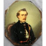 19th century continental school Head and shoulder portrait on a gentleman in military uniform Oil