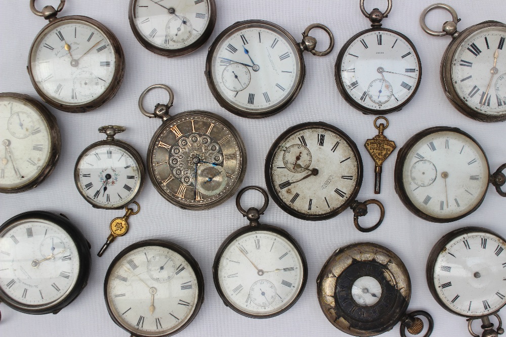 A late Victorian silver open faced pocket watch,