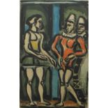 Georges Rouault "Au Cirque" Aquatint in colours Gallery label verso probably Redfern Gallery,