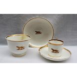 A Nantgarw porcelain breakfast cup and saucer with matching coffee can and saucer,