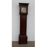 An 18th century oak long case clock,