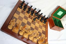 A Staunton pattern boxwood and ebony chess set by Jaques & Son,