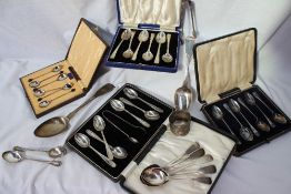 A set of four Victorian silver fiddle pattern tea spoons, Exeter, 1860, possibly Simon Levy,