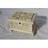 A late 19th / early 20th century Cantonese carved ivory jewellery casket,