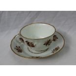 A Swansea porcelain basket weave cup and saucer,