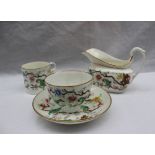 A Swansea porcelain cream jug, coffee can, tea cup and saucer,