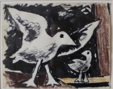 Josef Herman (1911-1999) Two Birds Pen,