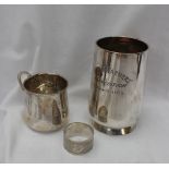 A George V silver tankard, engraved "Magor Farmers' association, season, 1935, London, 1928,