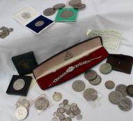 A collection of silver three pence pieces, pre-1920,