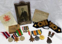 A set of three World War I medals, including a 1914-15 star, War medal and Victory medal,