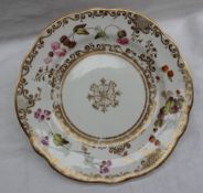 A Daniel porcelain plate painted to the edge with wild strawberries and flowers,