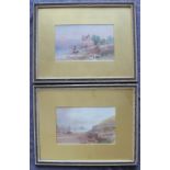 19th century British School A Coastal scene Watercolour Initialled and dated '82 20 x