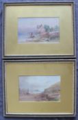 19th century British School A Coastal scene Watercolour Initialled and dated '82 20 x
