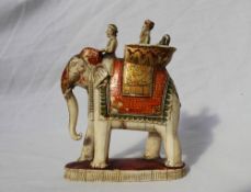 A gilt and painted ivory figure of an elephant mughal India late 18th / early 19th century,