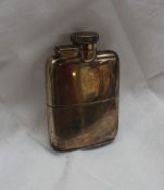 A George V silver hip flask, with a removable base, Birmingham, 1921, makers mark rubbed,