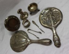 A Victorian silver cauldron shaped table salt, with a beaded rim on four ball and claw feet, London,