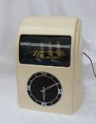 A Vitascope Industries Ltd bakelite Art Deco style electric ship automata clock the cream painted
