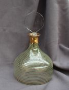 A 19th century glass mallet decanter,with a flat circular stopper,