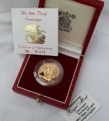 A United Kingdom 1986 Proof Sovereign, cased with certificate No.