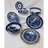 A Wedgwood blue and white pottery slops basin,