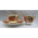 A Swansea trio comprising a tea cup, breakfast cup and saucer,